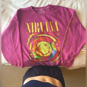 Urban Outfitters - Nirvana - Oversized Trendy Crewneck